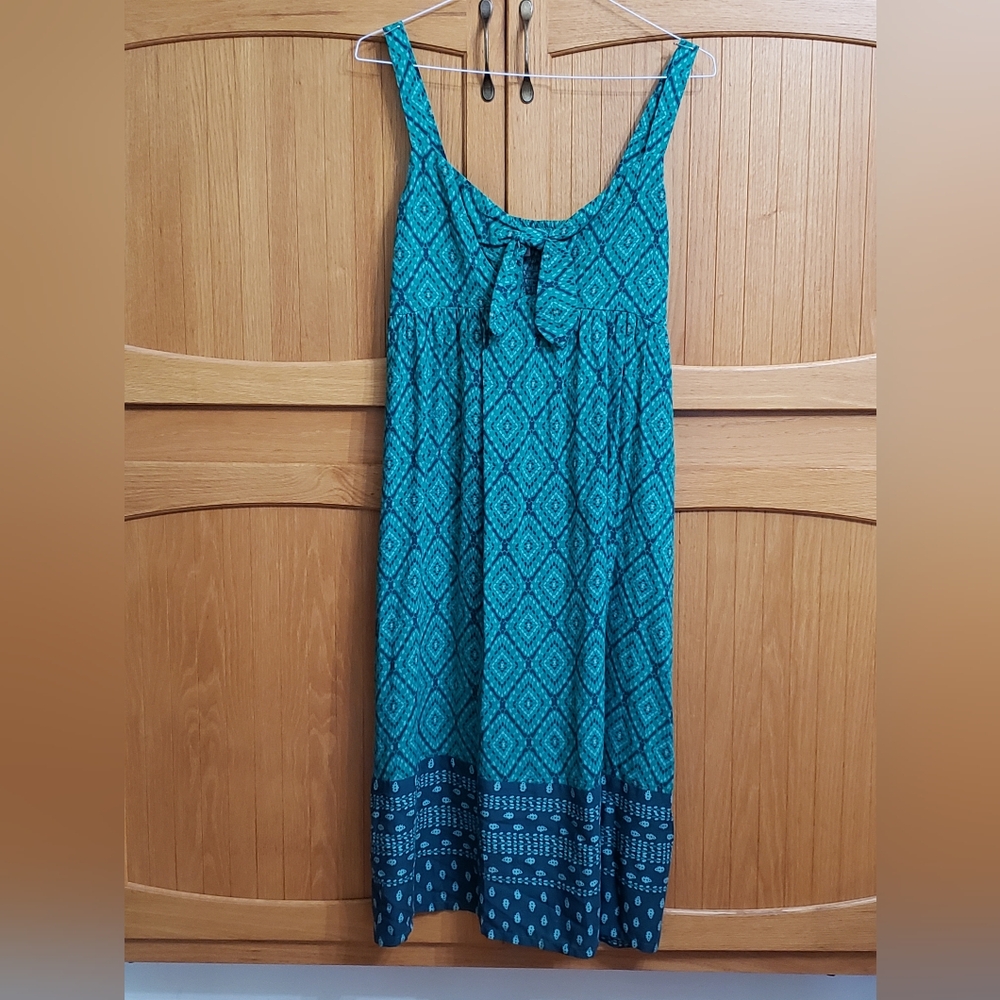 Knox Rose Women's Wide Strap Sleeveless A-Line Dress Green Medium